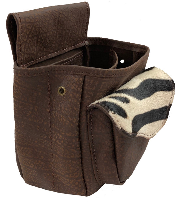 (image for) Burchell Zebra & Black Cape Buffalo Shotgun Shell Belt Pouch Deluxe Bag